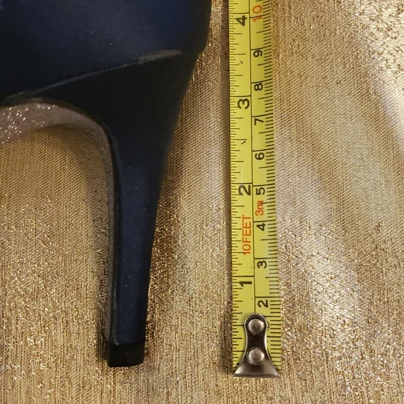 NWoT Adrianna Papell Navy Blue Satin Beaded Pointed Toe Pump, Size 7.5 - Picture 14 of 16